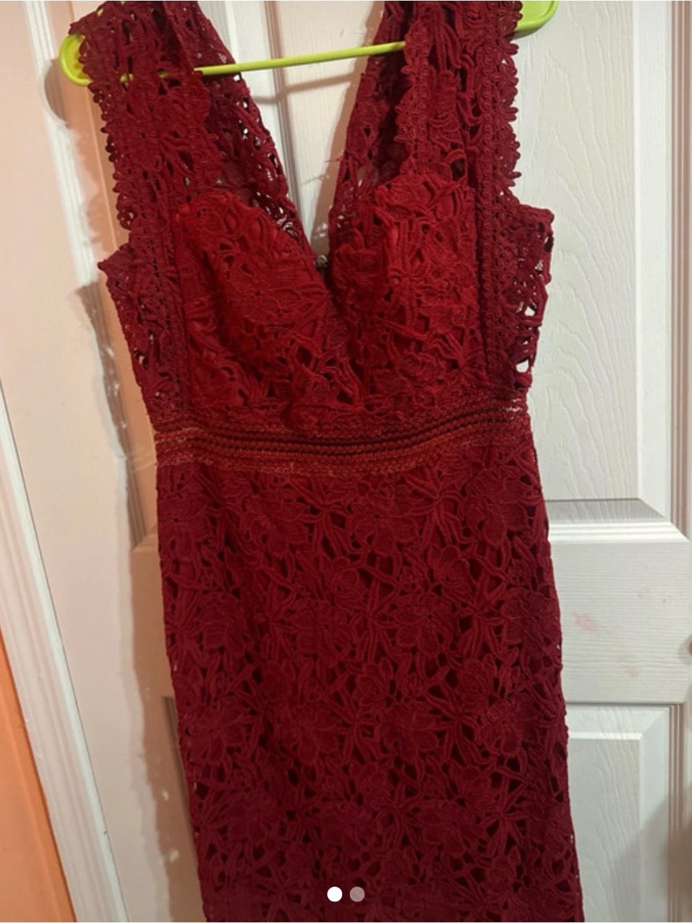 jcpenney Burgundy One-Shoulder Lace Dress